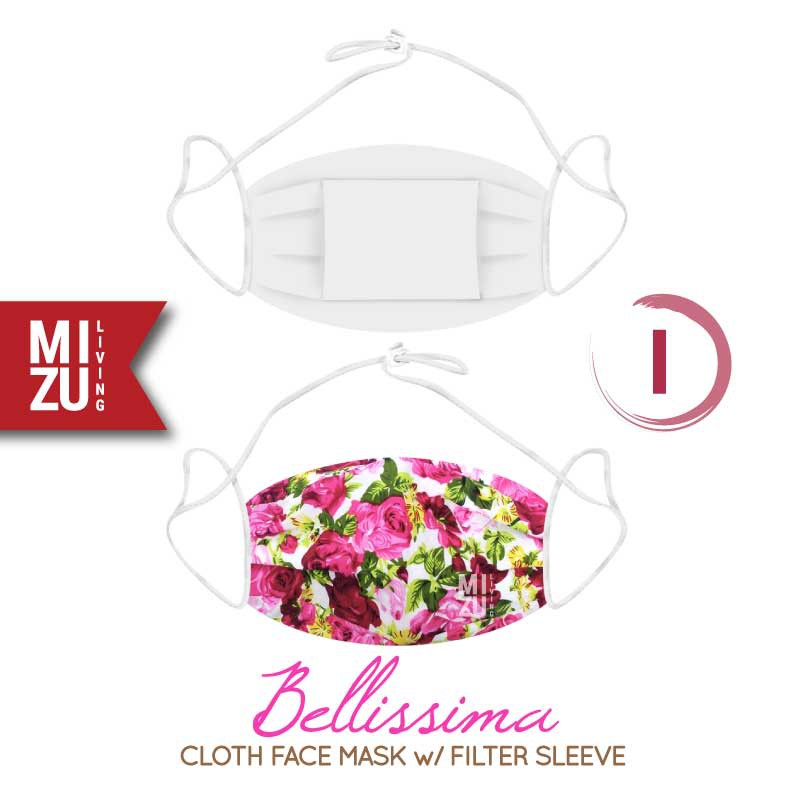 [SALE] MIZU BELLISSIMA Cloth Face Mask Masker Kain Corak Bunga 3Ply Sarung Filter NON-MEDIS REUSABLE-I