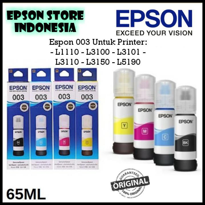 Shazfa.10 | Tinta Epson 003 Original Series L1110 L3110- Hitam - Hitam