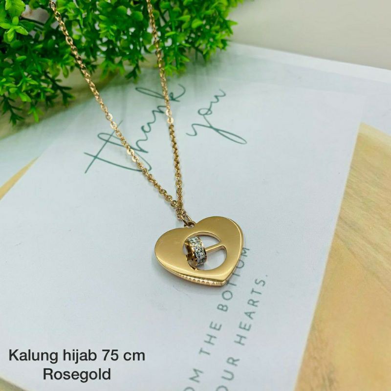 GG Kalung Hijab Ring in Love Titanium