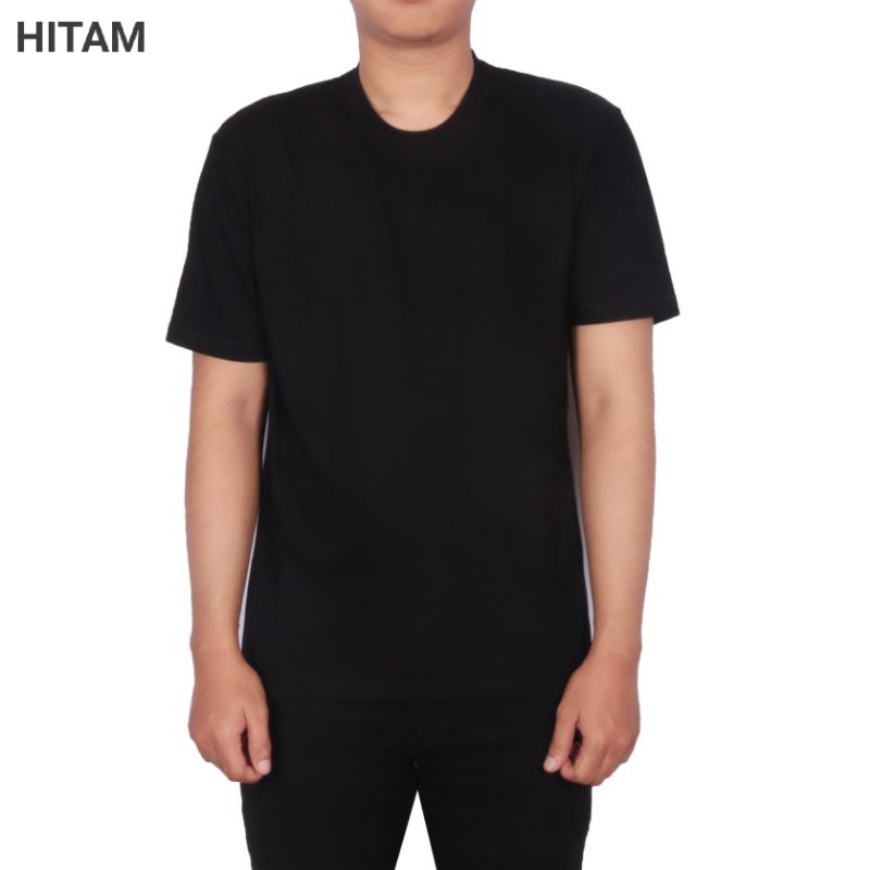 jaket polos jumper hoodie M,L,XL,XXL hitam pria wanita wame store-KAOS POLOS HITAM