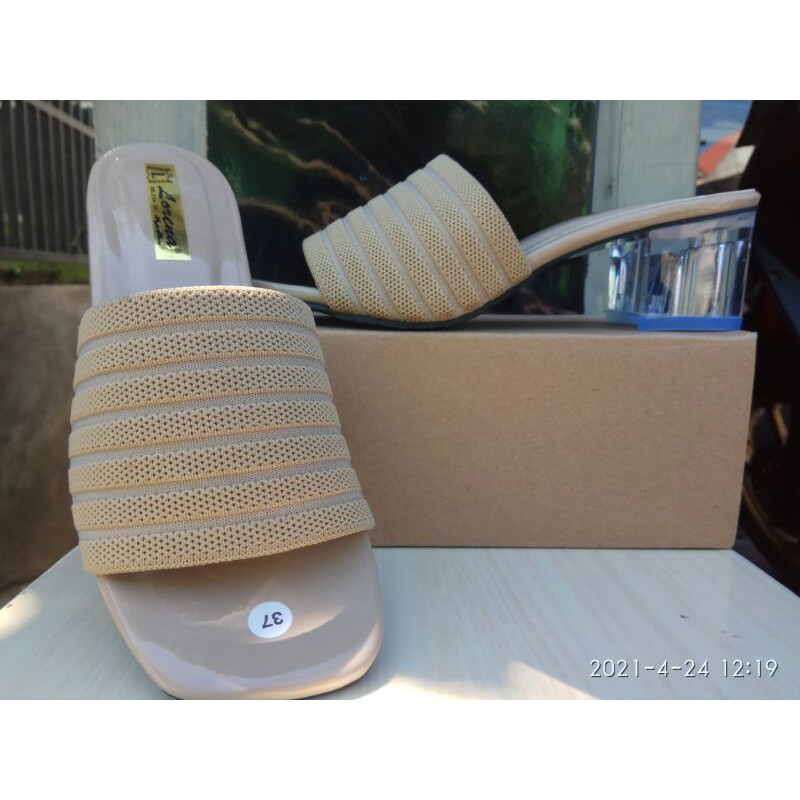 sandal selop kaca wanita lorena