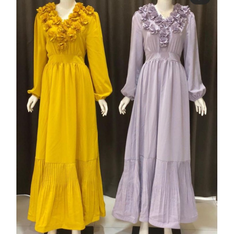Gamis Vivorie Original Import V01 - Dress Premium - Gaun Pesta - Baju Wanita