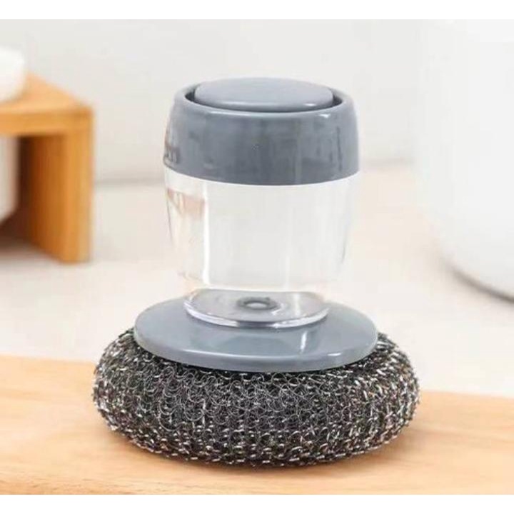 Sikat Kawat Sabun Dispenser Dapur Cuci Piring Panci Kerak Karat 2 in 1