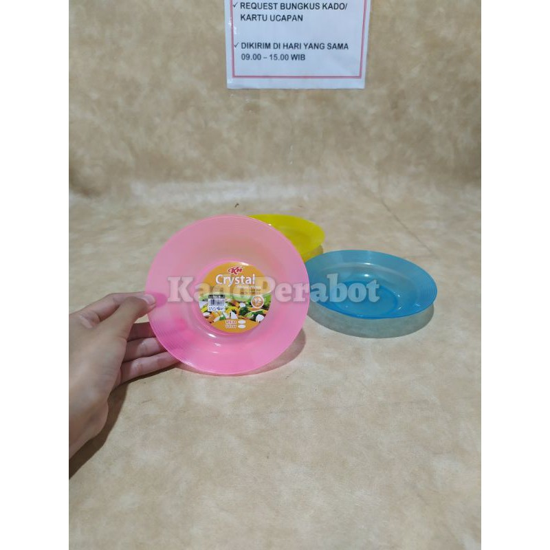 piring plastik KH crystal no 6 - piring anak tk - piring anak playgroup