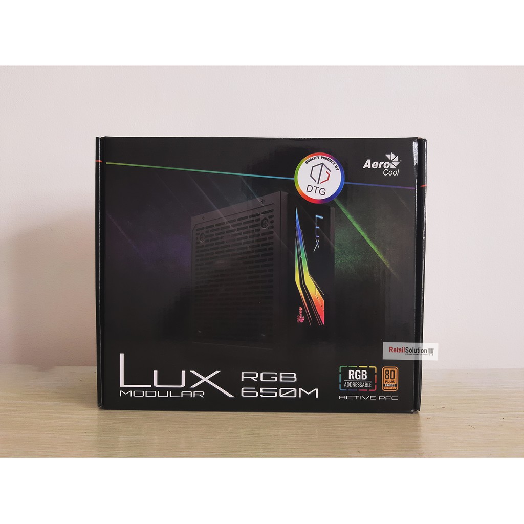 Power Supply PC 650W - PSU Aerocool LUX RGB 650M Modular Garansi Resmi