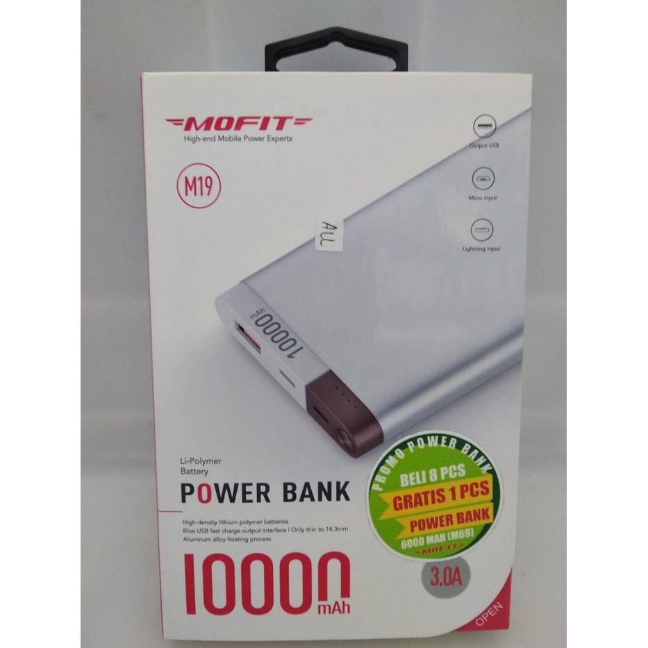 Power Bank Mofit M19 3A 10000mAh Fast Charging Original