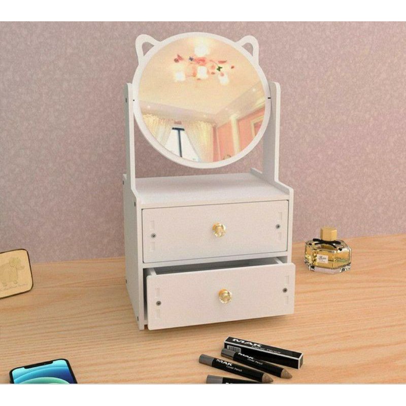 [ACEH] Rak Kosmetik Kayu + Cermin