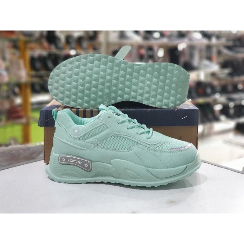 Sepatu Olahraga Casual Wanita LOCUS | TLG-7561 | All Turquoise
