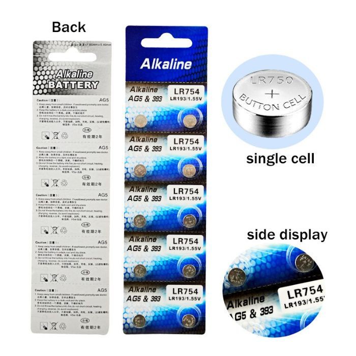 Baterai AG5 Button Cell Battery Alkaline/Vinnic/Tianqiu Battery kancing AG5 LR754