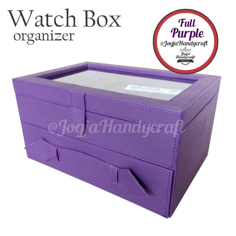 Purple Watch Box For 24 Watches / Kotak Tempat Jam Tangan Isi 24