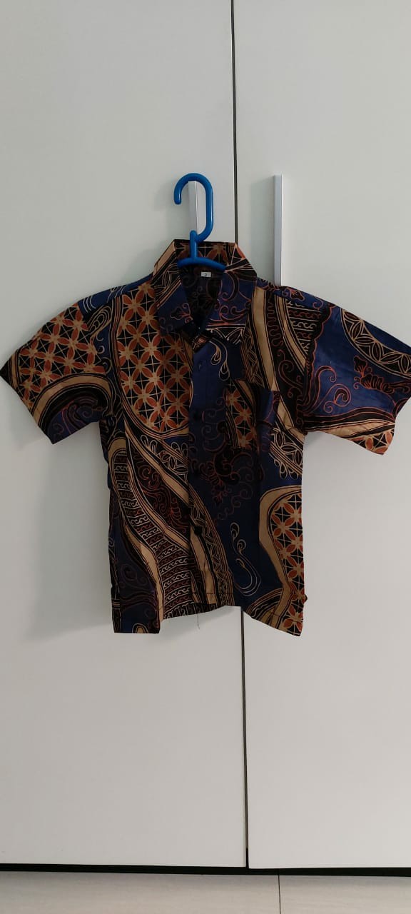 Batik Couple Keluarga Modern Sania Ruffle Ori Ndoro Jowi Dnt Motif Banyu Mili Navy Termurah Shopee