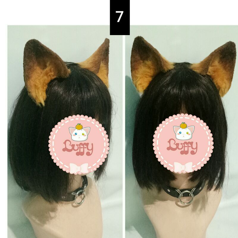 Bando kucing fur realistic nekomimi coklat cosplay halloween buffy kawaii cat ear fox wolf game