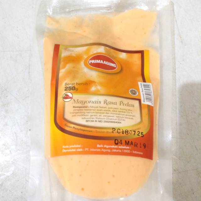 

Mayonaise prima agung 250 gram rasa pedas