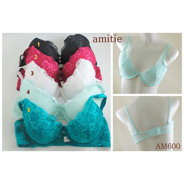 ready amitie bra full cup bahan lace brukat berkawat am600