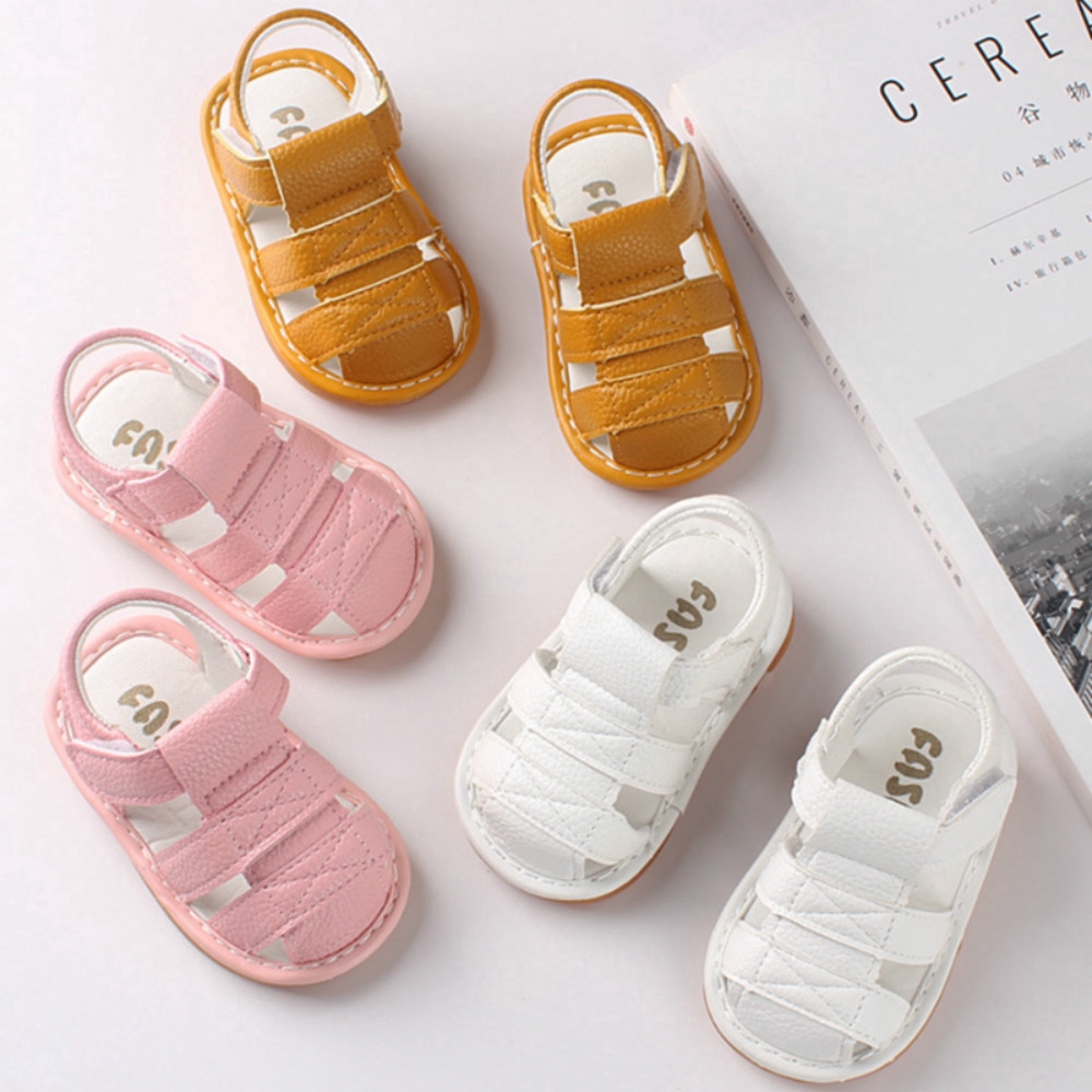 white newborn sandals