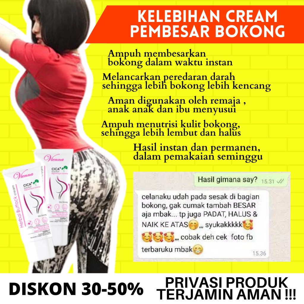 PEMBESAR BOKONG WANITA PERMANEN PEMBESAR PAYUDARA VIENNA HERBAL BUTTOCK CREAM 80ML PENGENCANG PANTAT ORIGINAL BPOM