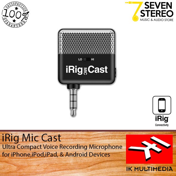 IK Multimedia IRig Mic Cast Compact Voice Recording Micrphone