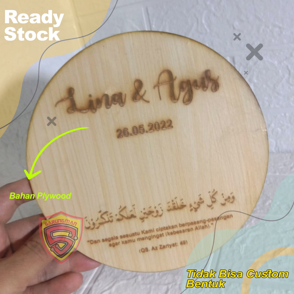 kayu nama hiasan box mahar | scrabbook | kayu grafir nama bulatan mahar hiasan kayu rustik mahar diy