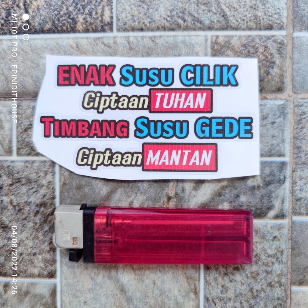 

Stiker Kata Quote Lucu Enak Susu Cilik Humor Jawa Vinyl Motor Laptop