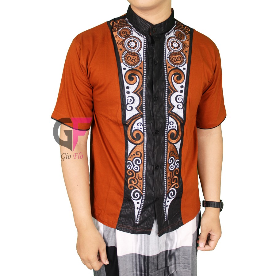 GIOFLO Fashion Muslim Terkini Baju Koko Eksklusif Brown / KKS 54