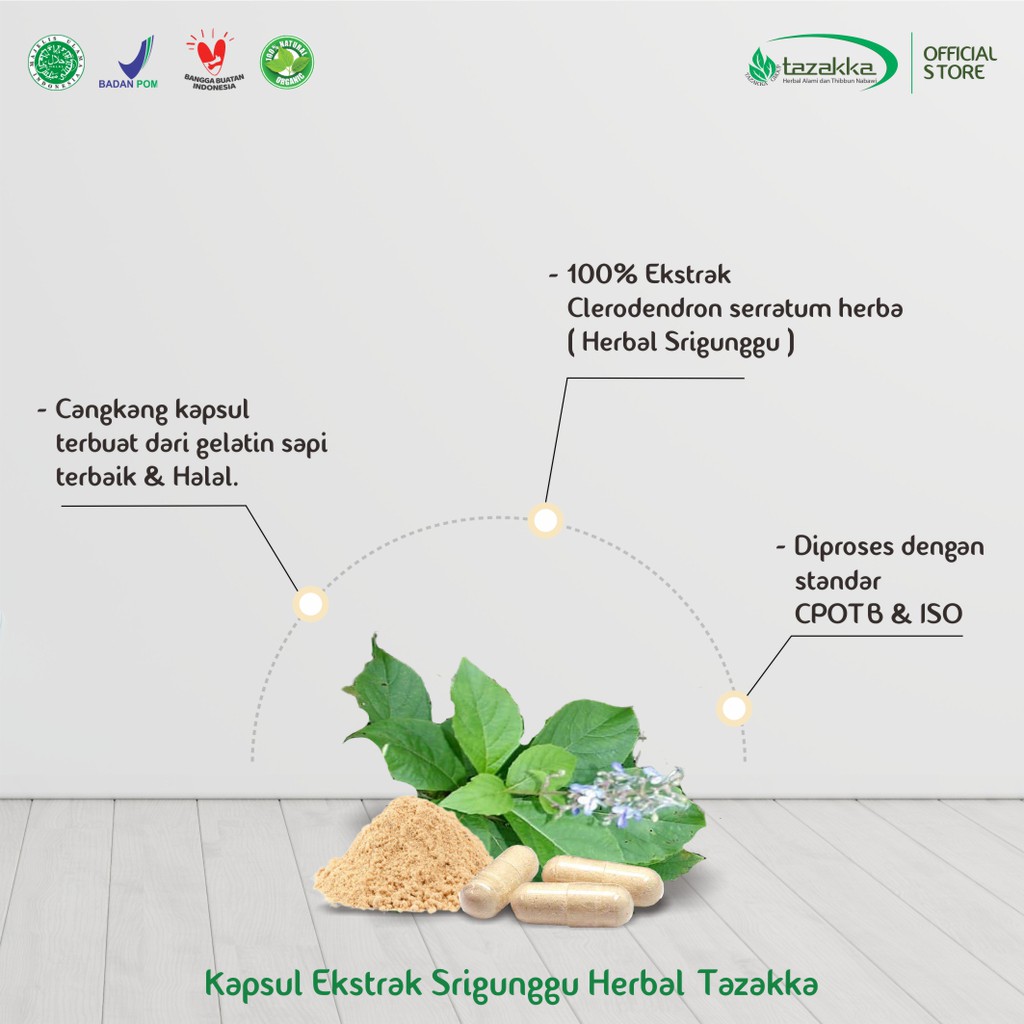 HERBAL KAPSUL SRIGUNGGU HERBAL GURAH DAN BATUK | GURAH | ISI 60 KAPSUL ORIGNAL