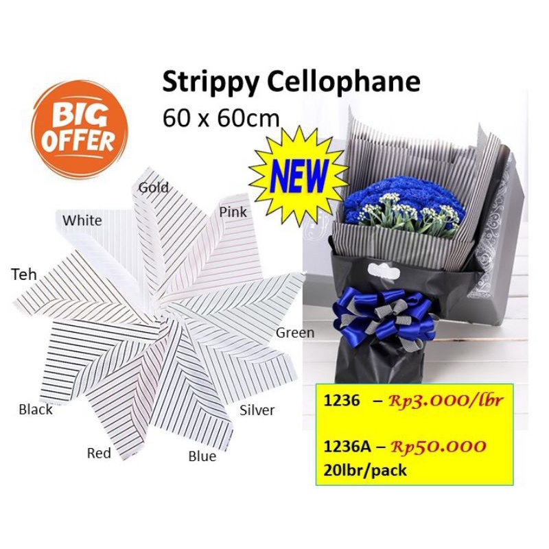 

Strippy Cellophane - plastik bunga - kertas handbouquet