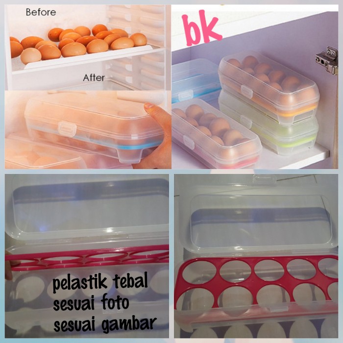 KOTAK TELUR ISI 15/ TEMPAT TELUR/ WADAH TELUR/ EGG ORGANIZER