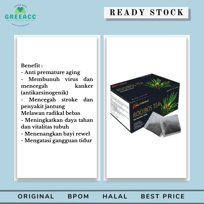Nutrend Rooibos Tea Teh Celup Herbal 40 Kantong per BOX