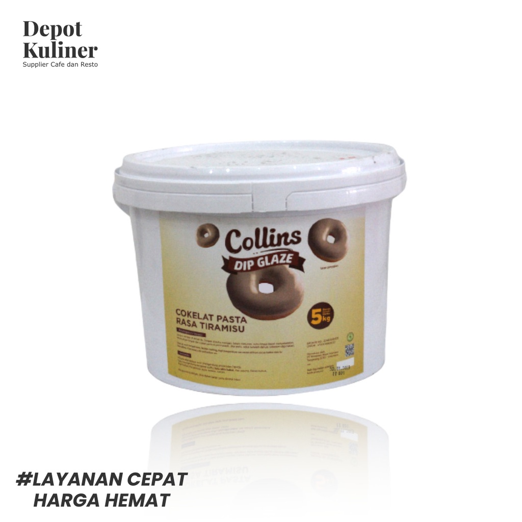 Collins Dip Glaze Tiramisu 5 KG - Collin Cokelat Pasta Rasa Tiramisu