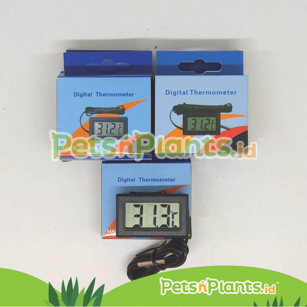 Thermometer Digital Termometer Bak Air Hidroponik Akuarium Kabel Waterproof
