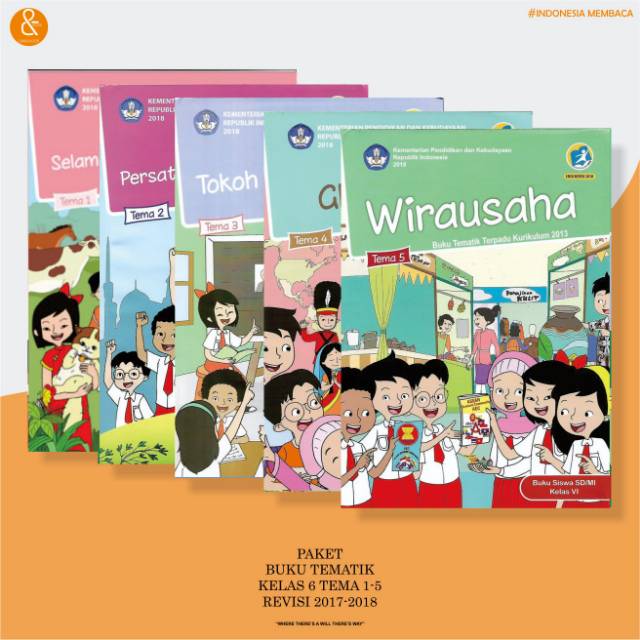 PAKET BUKU TEMATIK TERPADU KELAS 6 TEMA 1-5 KURIKULUM 2013  (5BUKU)