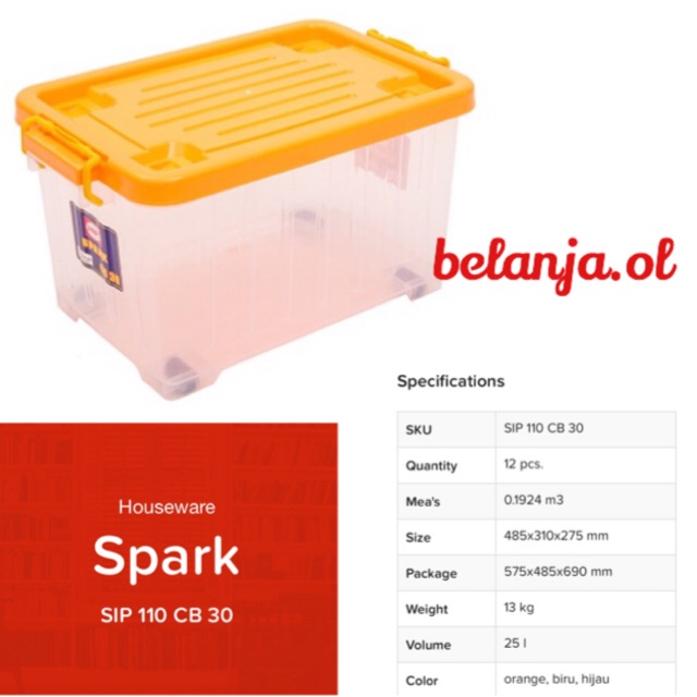 box container  shinpo 30 liter spark 110