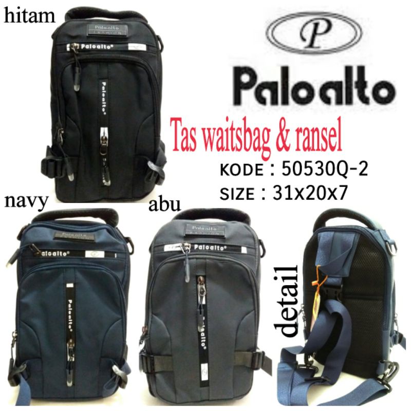 TERBARU TAS 2IN1 PALOALTO 50530Q-2 WAIST BAG RANSEL COWOK