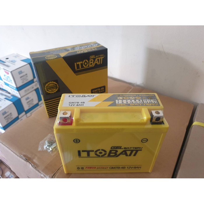 Aki Motor Honda Tiger Revo ITOBATT GM7B-4B AKI GEL 12V 8AH