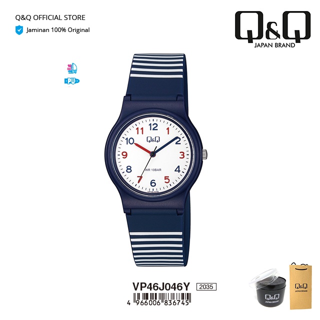 Q&Q QnQ QQ Original Jam Tangan Wanita Motif Analog - VP46 VP46J Water Resist-2