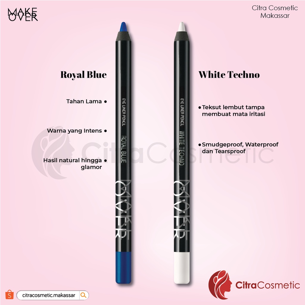 Make Over Eye Liner Pencil 1.2 Gr | Black jack | Brown Latte | Classic Green | Glam Gold | Navy Blue | Royal Blue