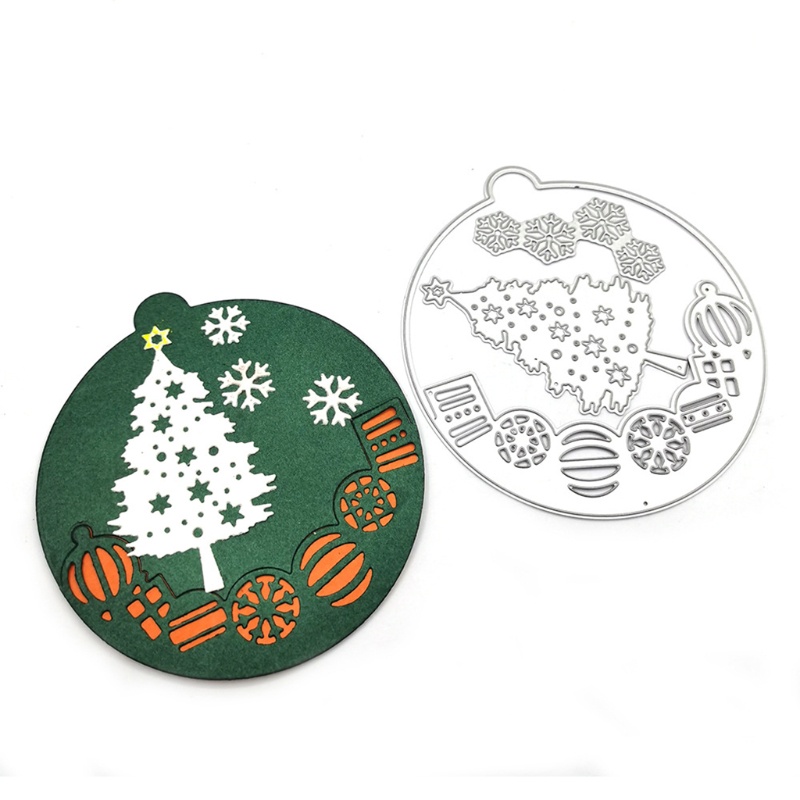 Cetakan Stensil Cutting Dies Motif Pohon Natal Snowflake Bahan Metal Untuk Scrapbook / Craft DIY