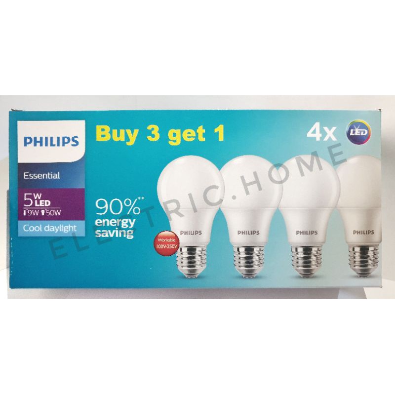 Jual Paket Isi Lampu Philips Led Essential Watt W Putih Led Paket Philips Watt Shopee