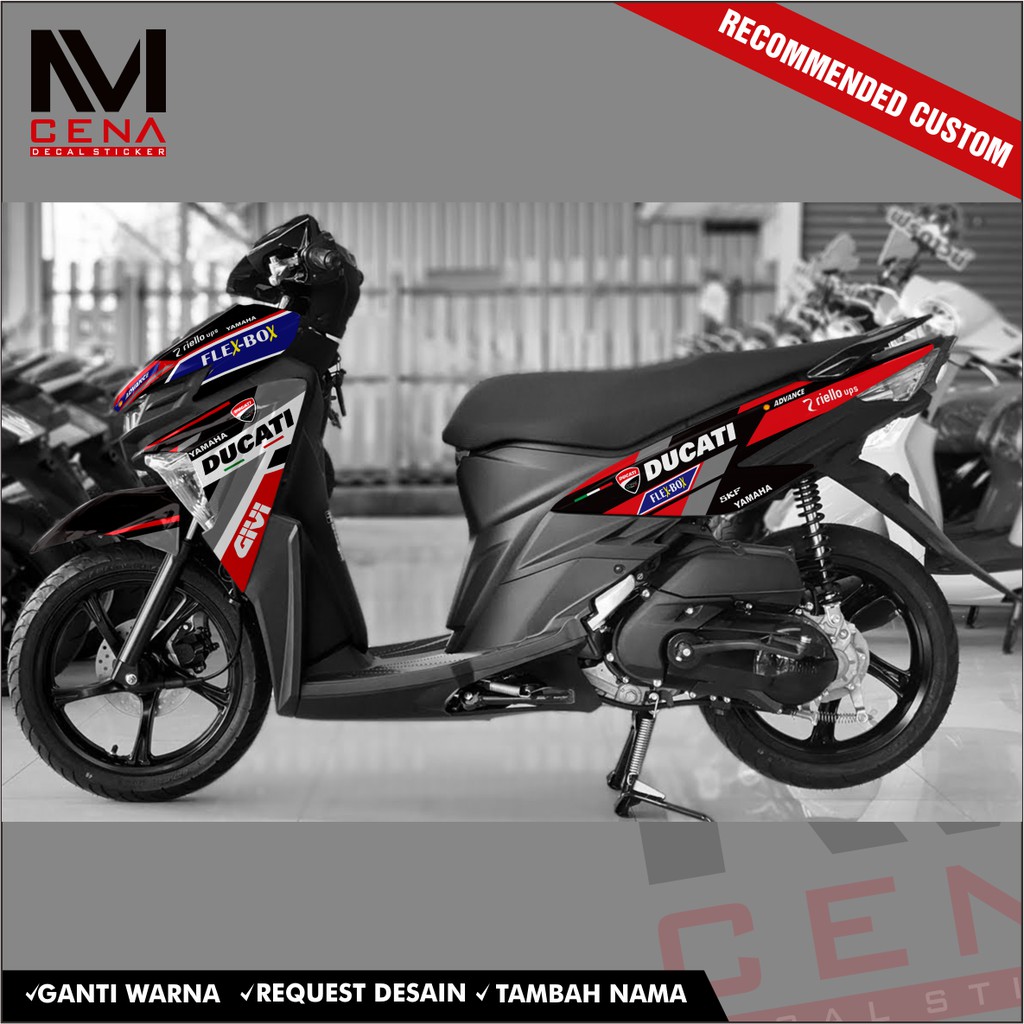 Sticker Decal Soul GT 125 Full Body, Sticker Mio Soul GT 125 Striping Soul GT 125 DUCATI