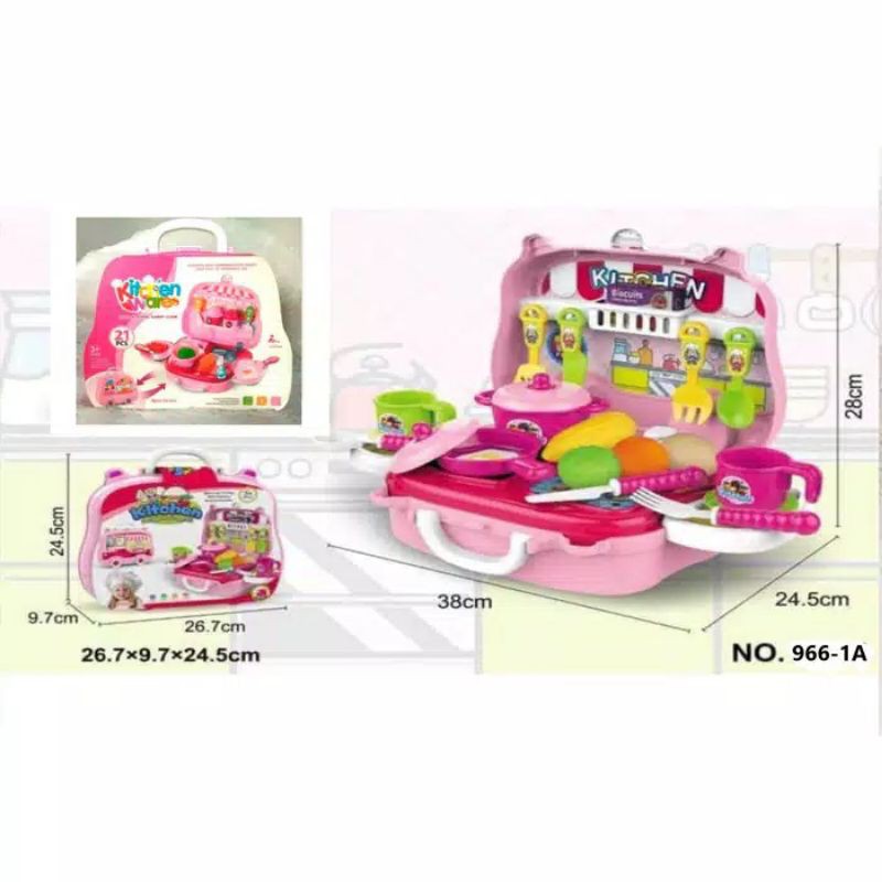 Mainan anak perempuan Mainan Kitchen ware set koper- mainan masak masakan anak + kitchen cooking