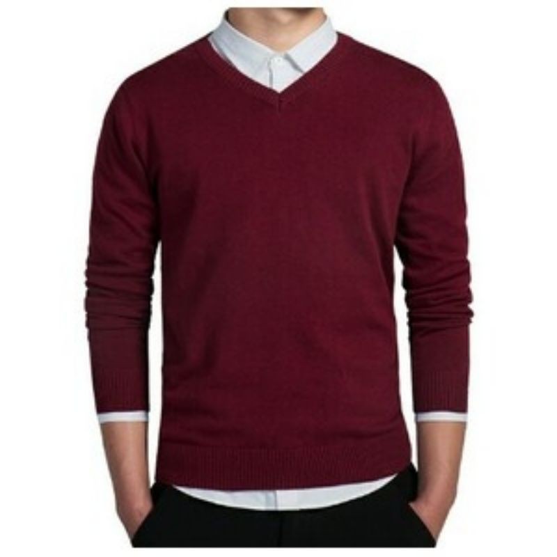 Atasan/Sweater Rajut Pria V Neck Pria good quality