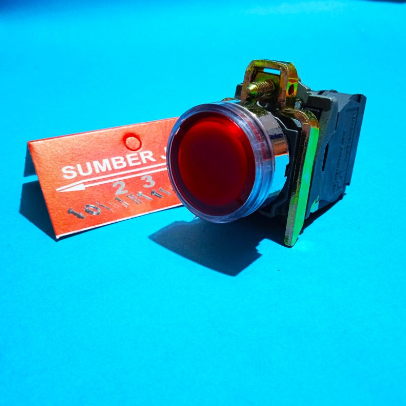 schneider illuminated push button 240V type metal merah TERMURAH