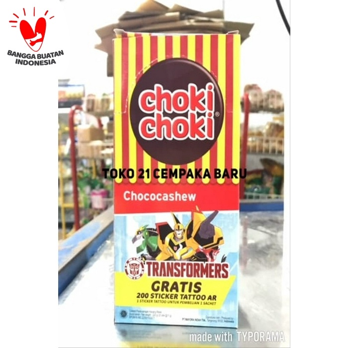 

COKELAT- CHOKI CHOKI CHOCOCASHEW 1 BOX ISI 20 PCS | COKLAT COKELAT CHOKICHOKI -COKELAT.