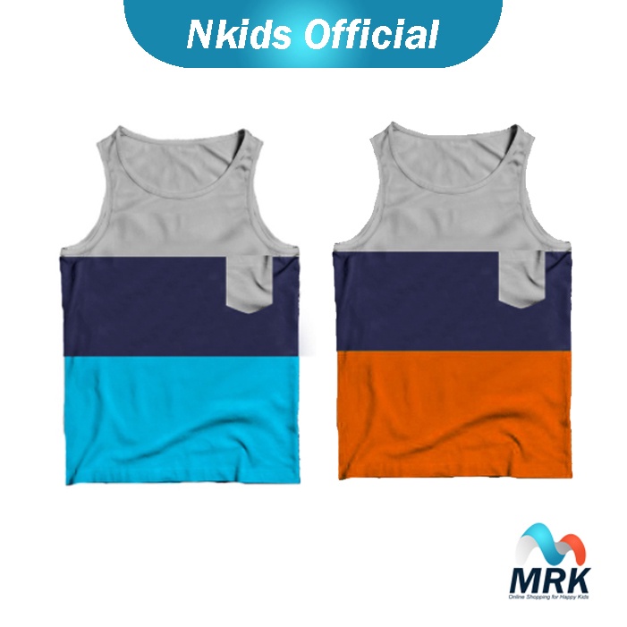 Singlet Anak Cowok Polos Pakai Saku usia 3-12 Tahun