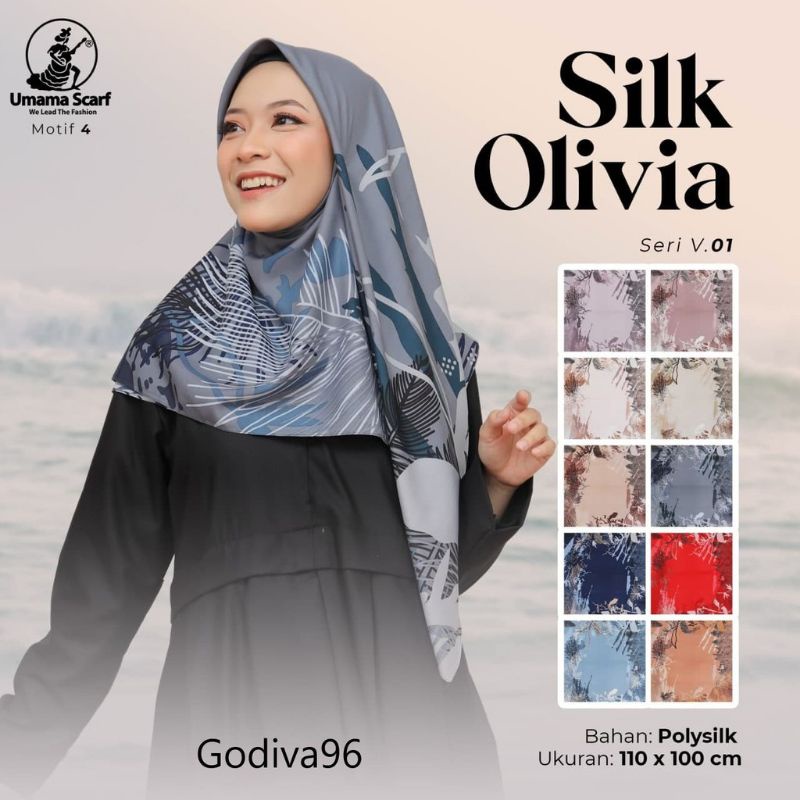 MURAH ! HIJAB UMAMA SILK OLIVIA JAHIT TEPI BAHAN POLY SILK PREMIUM JILBAB KERUDUNG SEGI EMPAT SQUARE