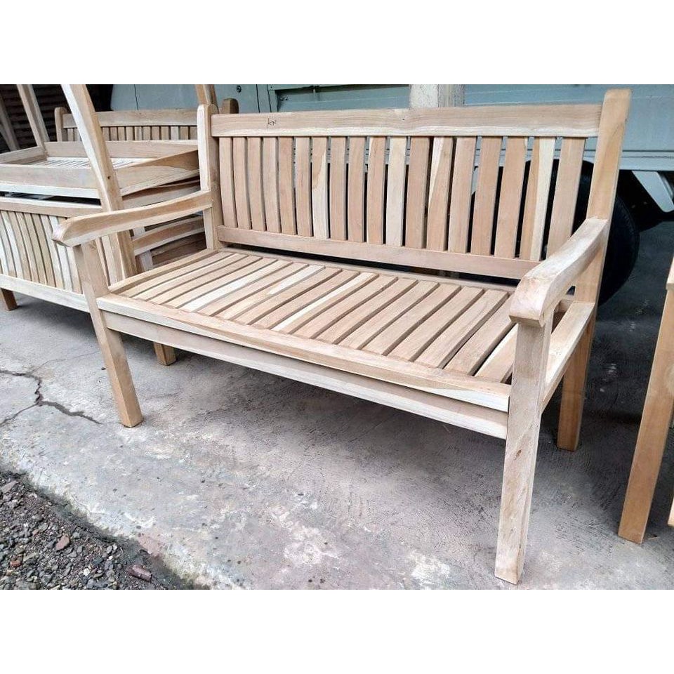 Bangku taman kayu jati kebun minimalis