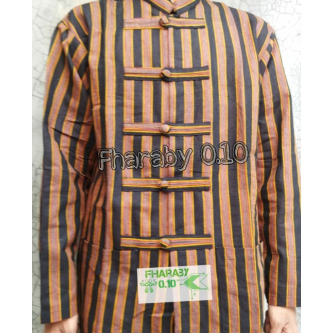 Surjan Lurik Shanghai Koko / Surjan Lurik Kerah Kancing Sanghai / Surjan Lurik Dewasa Murah