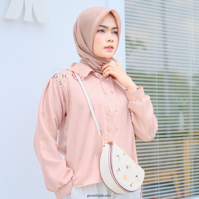 (DBY) BLOUSE BLONI FULL KANCING DAILY BUSUI WANITA BLOUSE MOSCREPE