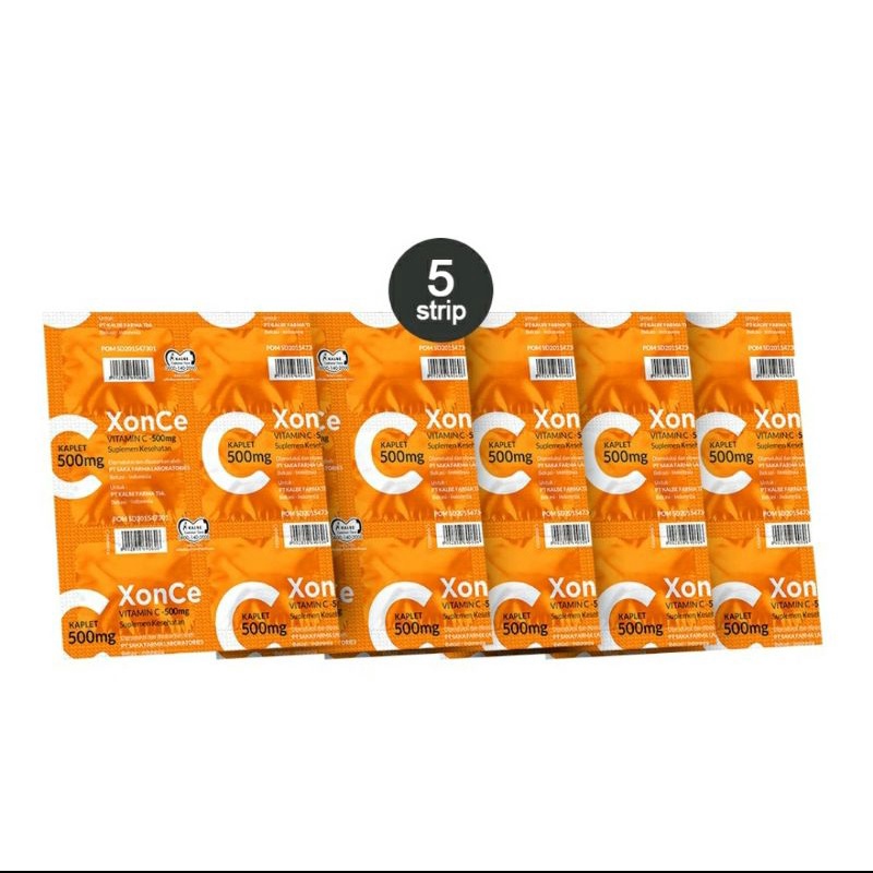 Xonce Kaplet Vitamin C 500mg Paket 1 Bulan 5 Strip