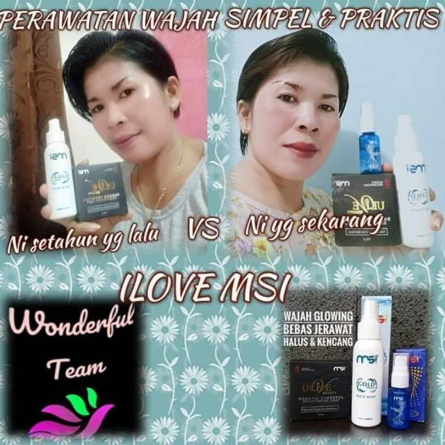 PAKET GLOWING BEBAS JERAWAT FLEK HITAM 3SERANGKAI MSI BAMBOO FACEMIST SERUM